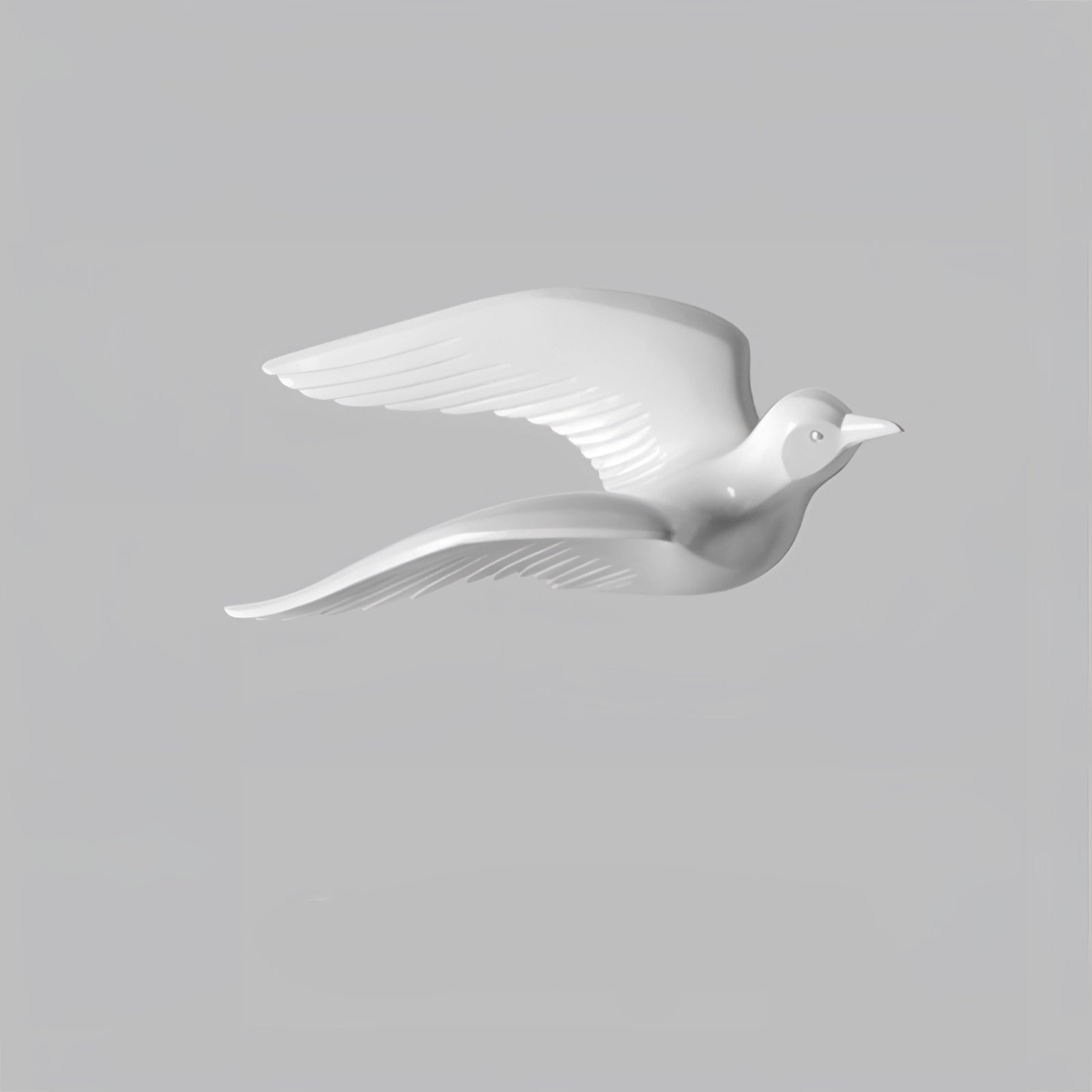 MEELANO 3D Keramisk Fugle Vægkunst - Hvid Flyvende Fugle Skulptur Dekor Hvid A