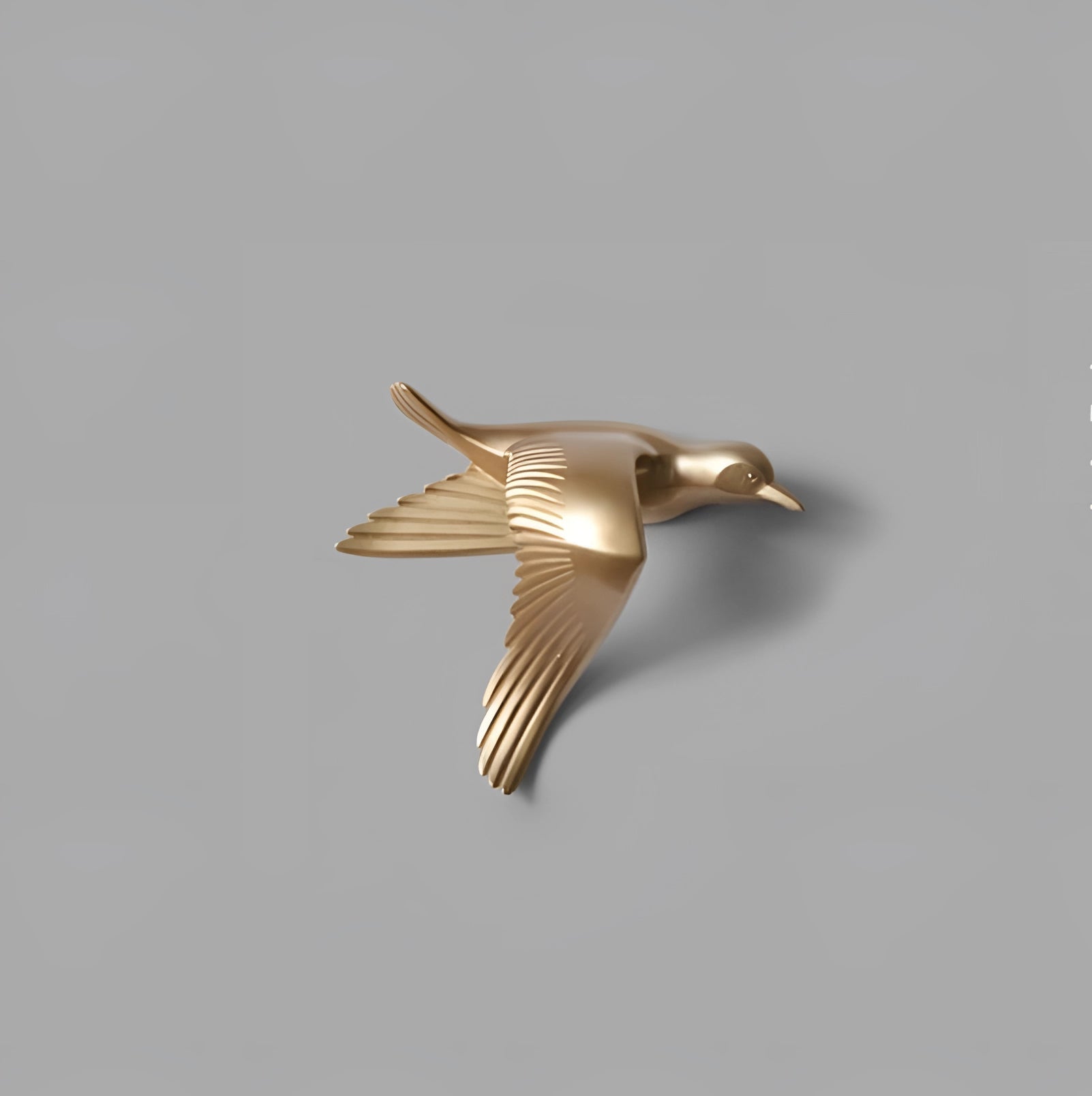 MEELANO 3D Keramisk Fugle Vægkunst - Hvid Flyvende Fugle Skulptur Dekor Guld B