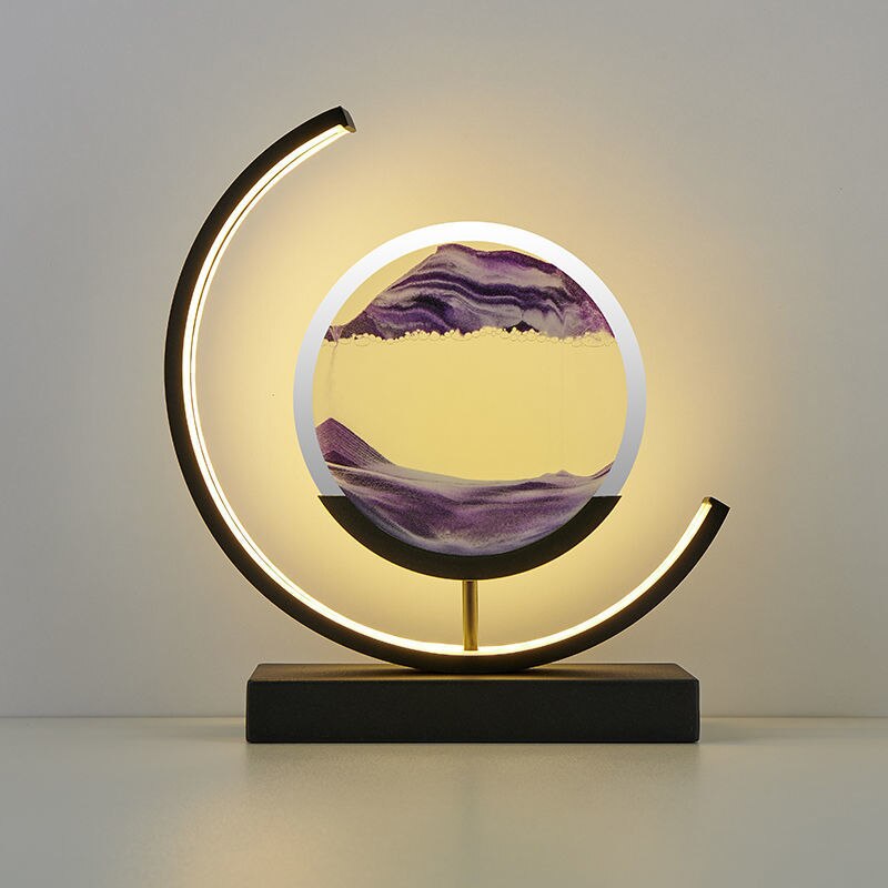 MEELANO 3D Sandskal Bordlampe - Abyss Violet Sort