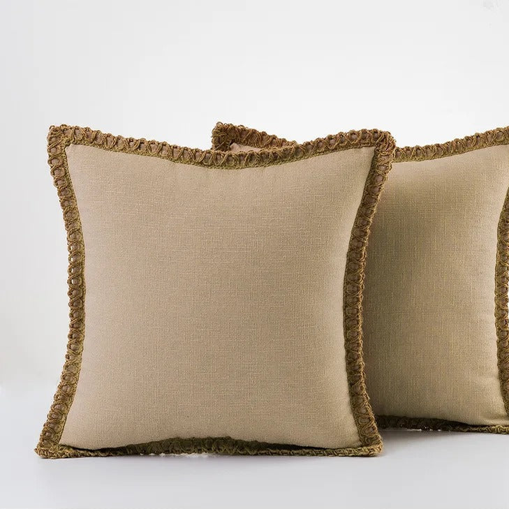 MEELANO Annaly pudebetræk – hyggeligt og stilfuldt design til hjemmet Khaki