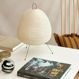 Bordlampe i Rispapir med Japansk Minimalisme – 28 cm Diameter 0