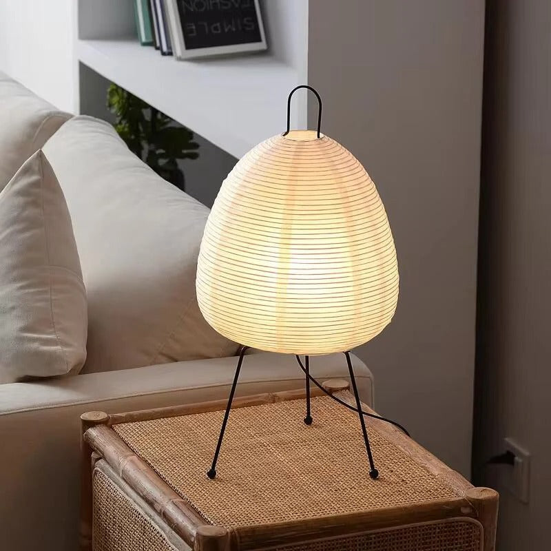 Bordlampe i Rispapir med Japansk Minimalisme – 28 cm Diameter 3