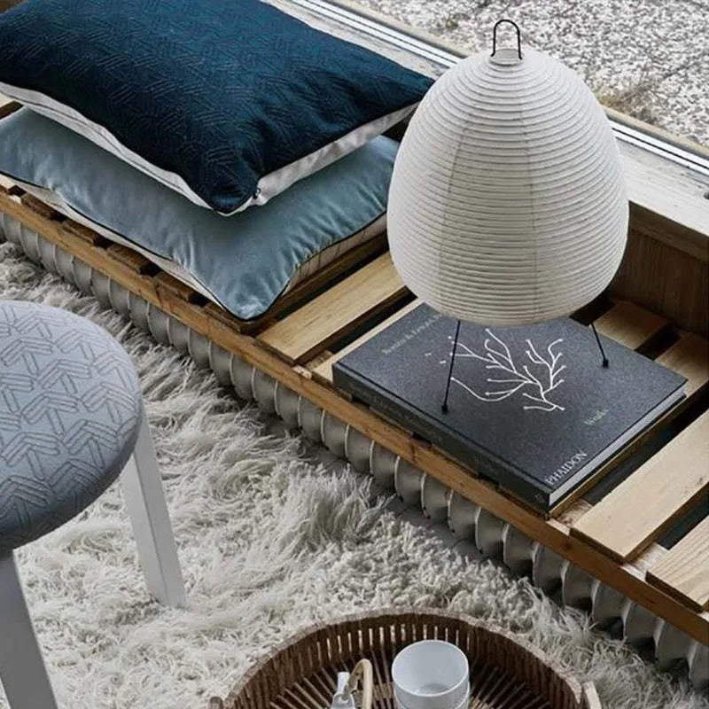 Bordlampe i Rispapir med Japansk Minimalisme – 28 cm Diameter 4