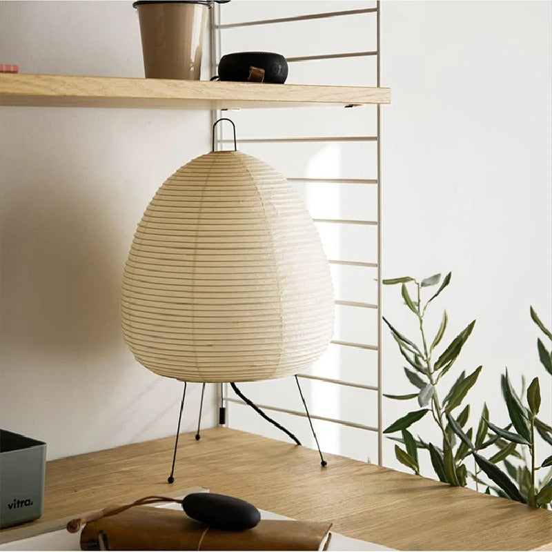 Bordlampe i Rispapir med Japansk Minimalisme – 28 cm Diameter 5