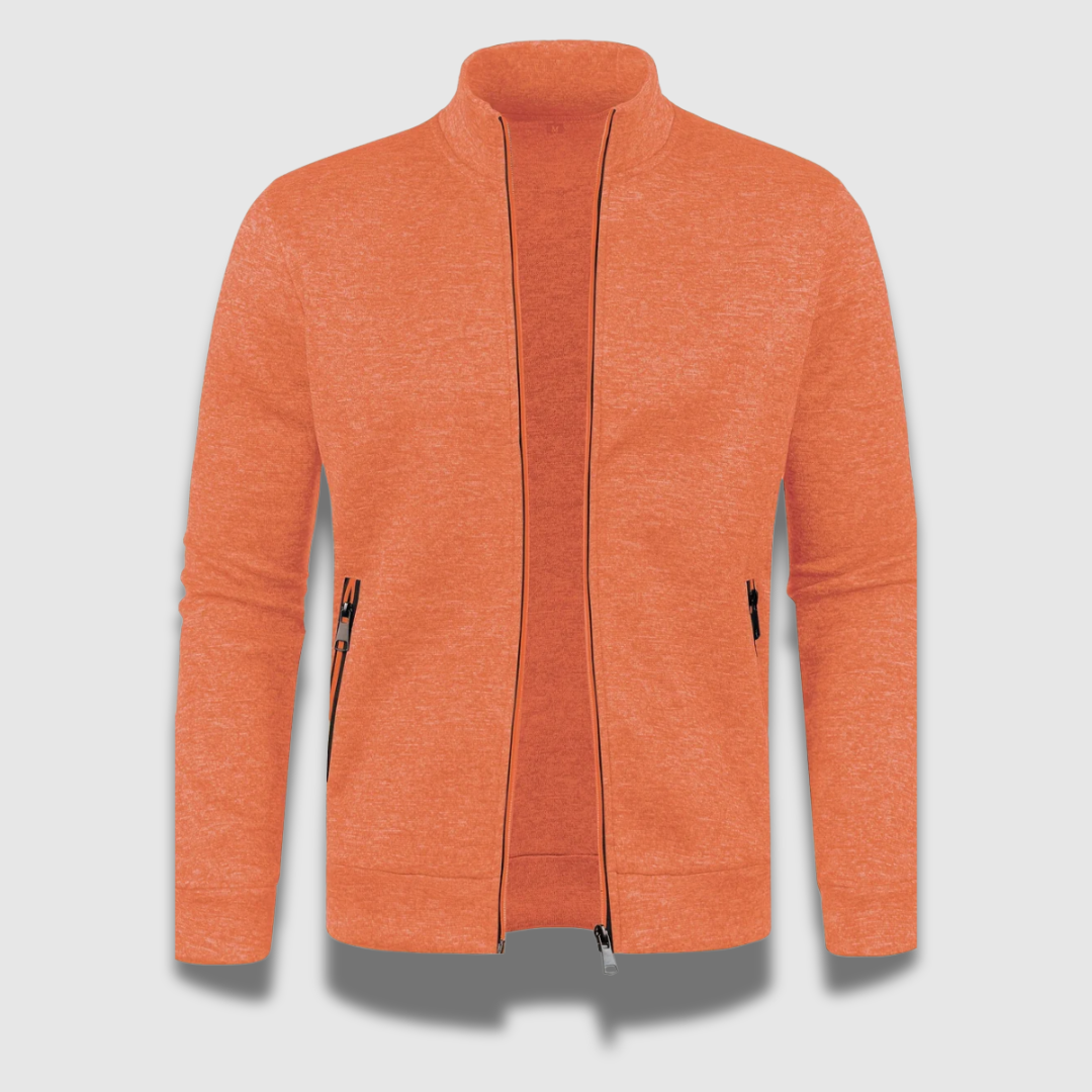 MEELANO Mænds Premium Komfortable Stilfulde Bløde Strikket Cardigan Orange