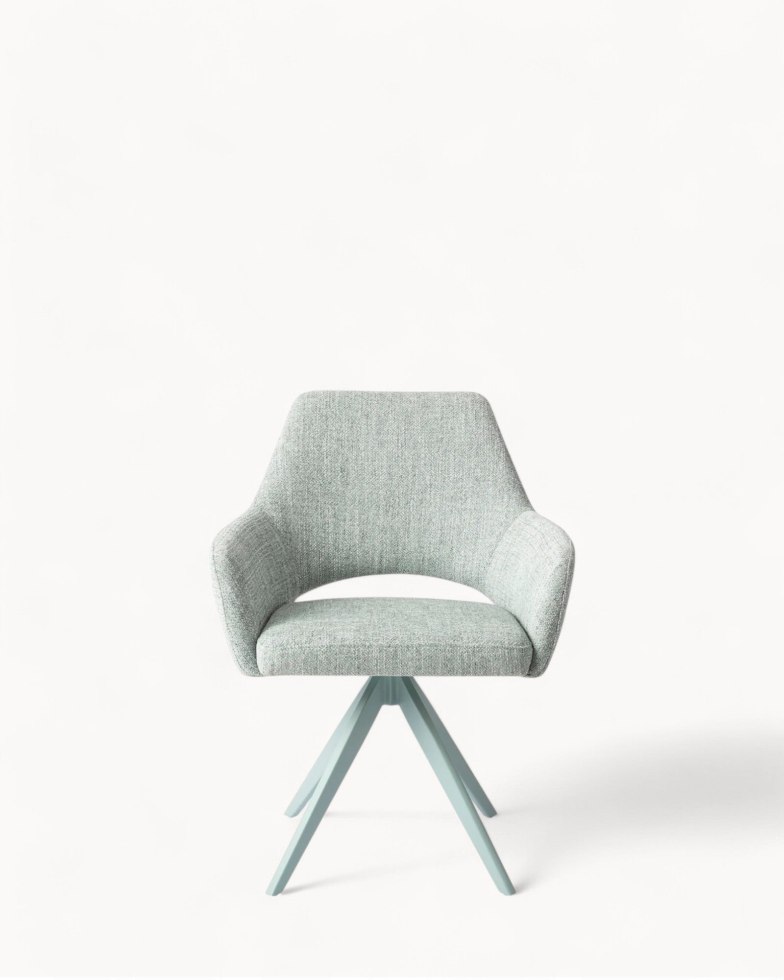 MEELANO Moderne Spisestol med 180-Grad Drejefunktion – Mintgrøn Polyester Blød Salvie