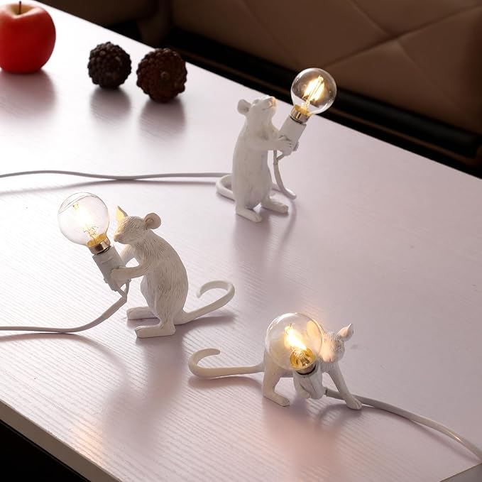 Musse Natbordlampe i Resin med Unik Design og Flere Farver 5