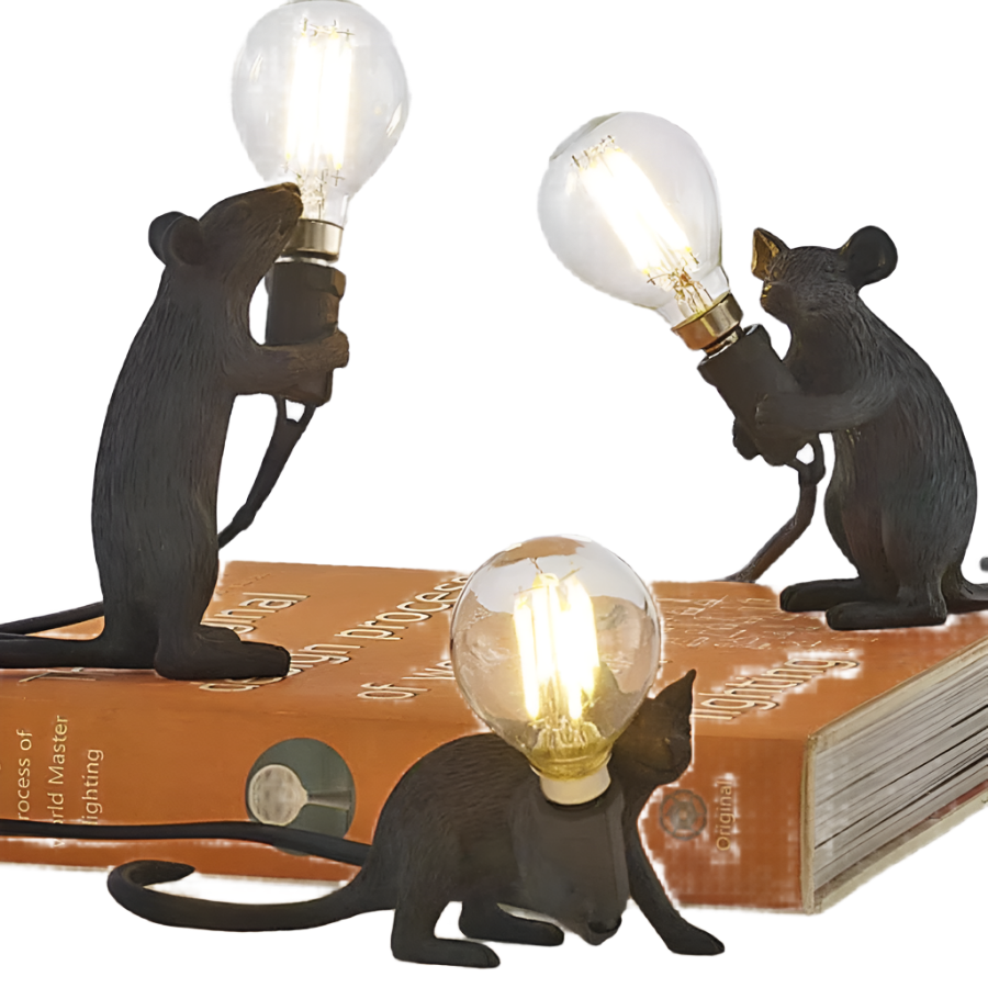 Musse Natbordlampe i Resin med Unik Design og Flere Farver 8