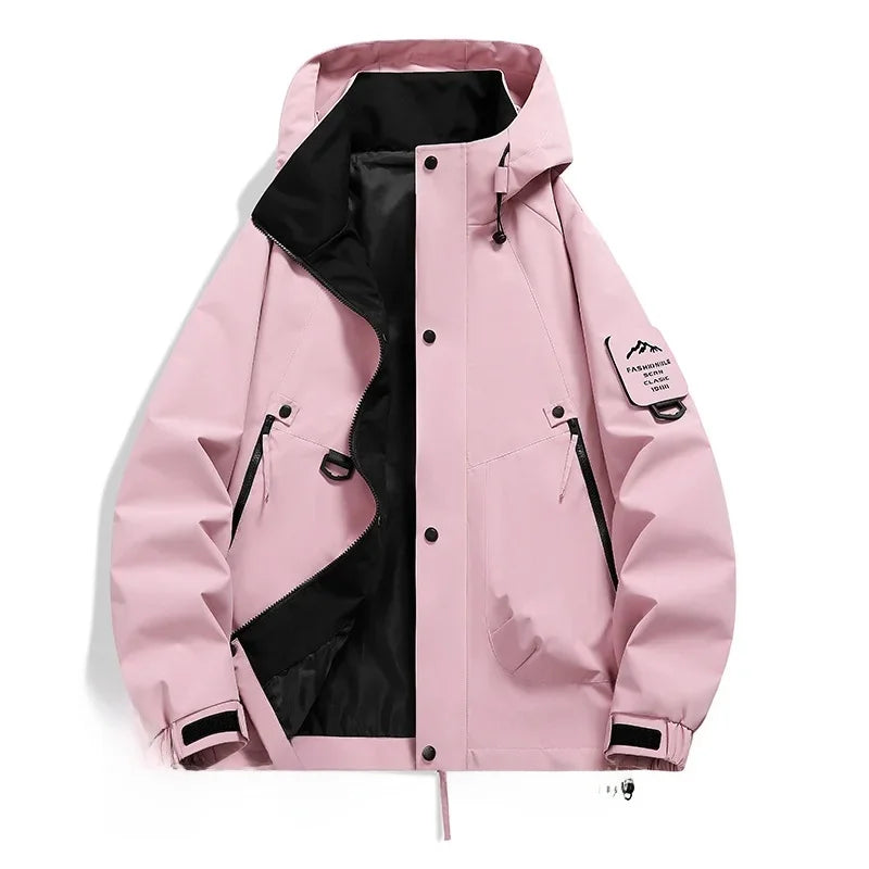 MEELANO Unisex Hoodie Skijakke Med Lange Ærmer Og Hætte Vinter Pink