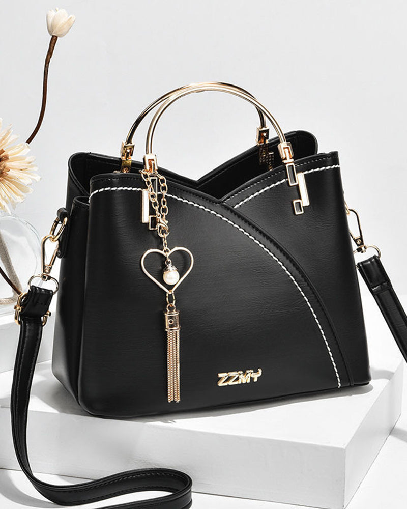 MEELANO Dame Taske – Stor Kapacitet Lædertaske med Indvendige Lommer Sort