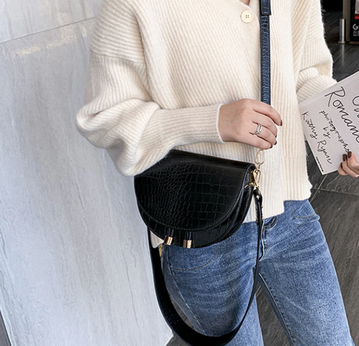 MEELANO Crossbody Taske – Stilfuld Taske i Kunstkrokodillelæder med Krokodilleprint