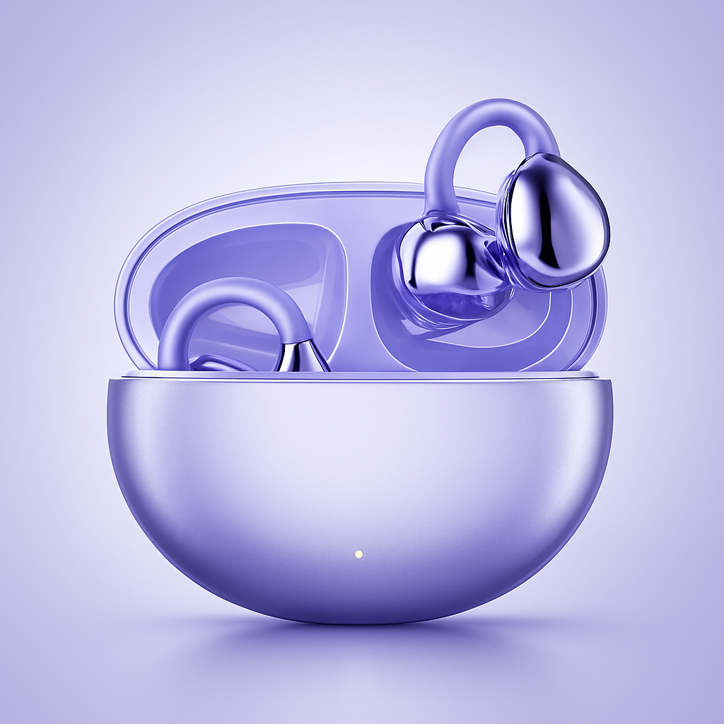 MEELANO Trådløse Åbne Øre Bluetooth Clip Høretelefoner Klar Lyd Lilla