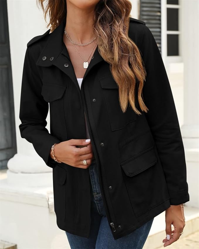 MEELANO Dame Moderne Bomberjakke - Overgangsjakke med lynlås