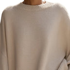 Sephira | Dame Oversize Striktrøje med Ballonærmer - Løstsiddende Pullover med Ribkant