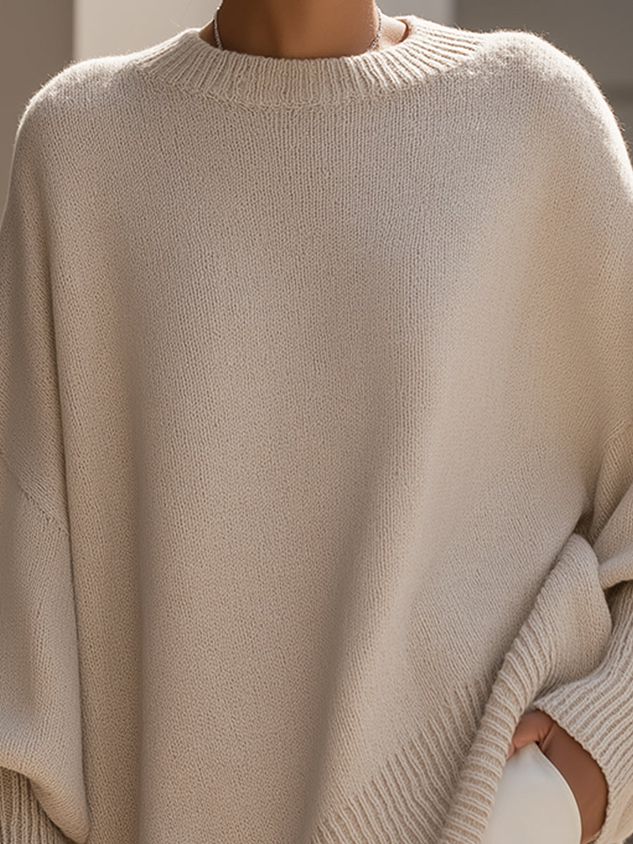 MEELANO Inspire | Dame Oversized Striktrøje - Blød Varm Pullover med Rund Hals