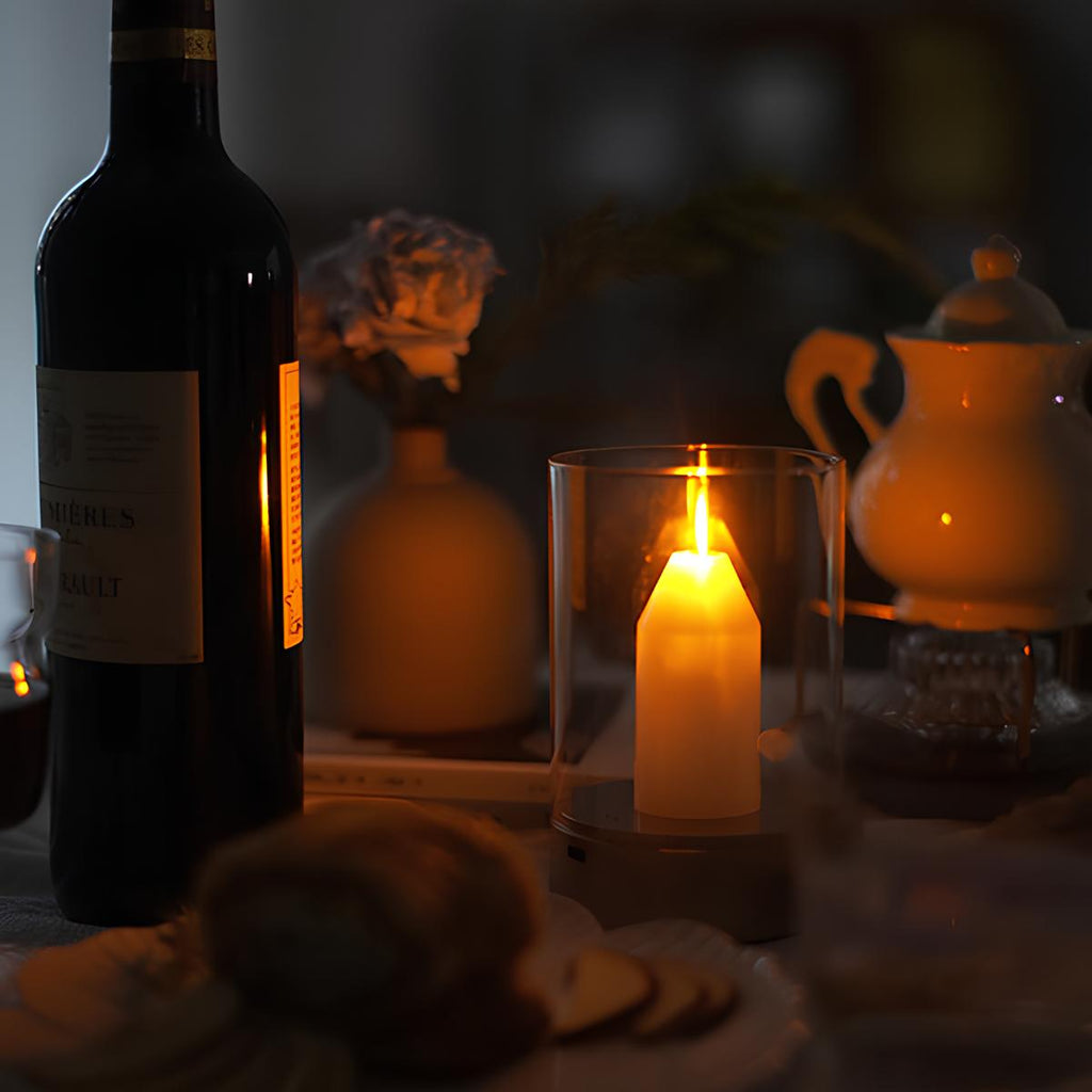 MEELANO Trådløs LED-Stearinlyslampe – Moderne Bordlampe med Stearinlys-look & Gestusstyring, op til 8 Timer Varm Hvid, Flammeløs – LumiCandle