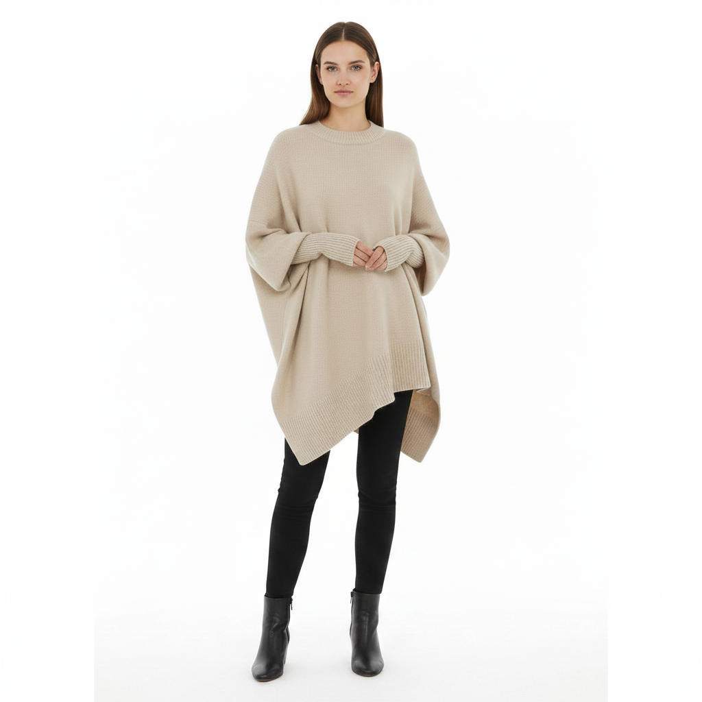 MEELANO Inspire | Dame Oversized Striktrøje - Blød Varm Pullover med Rund Hals