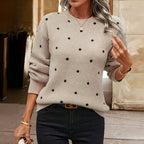 MEELANO Solis | Dame Elegant Striktrøje med V-Hals - Finstrikket Pullover i Uldblanding Khaki
