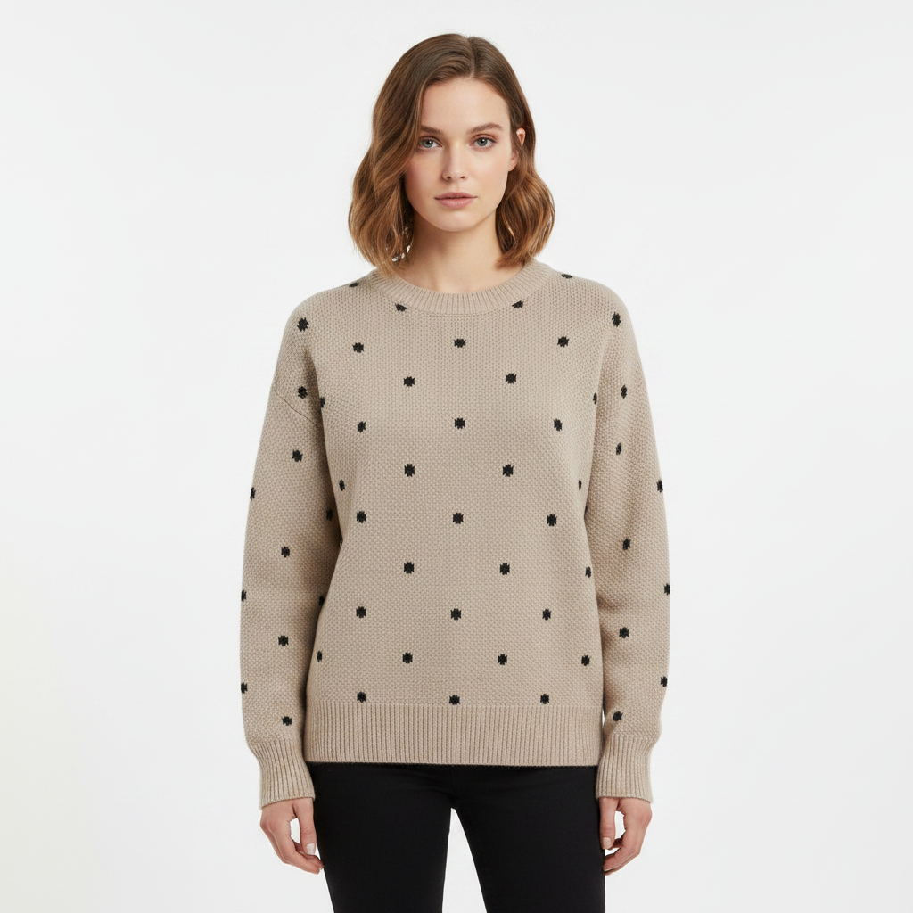 MEELANO Solis | Dame Elegant Striktrøje med V-Hals - Finstrikket Pullover i Uldblanding