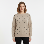 MEELANO Solis | Dame Elegant Striktrøje med V-Hals - Finstrikket Pullover i Uldblanding