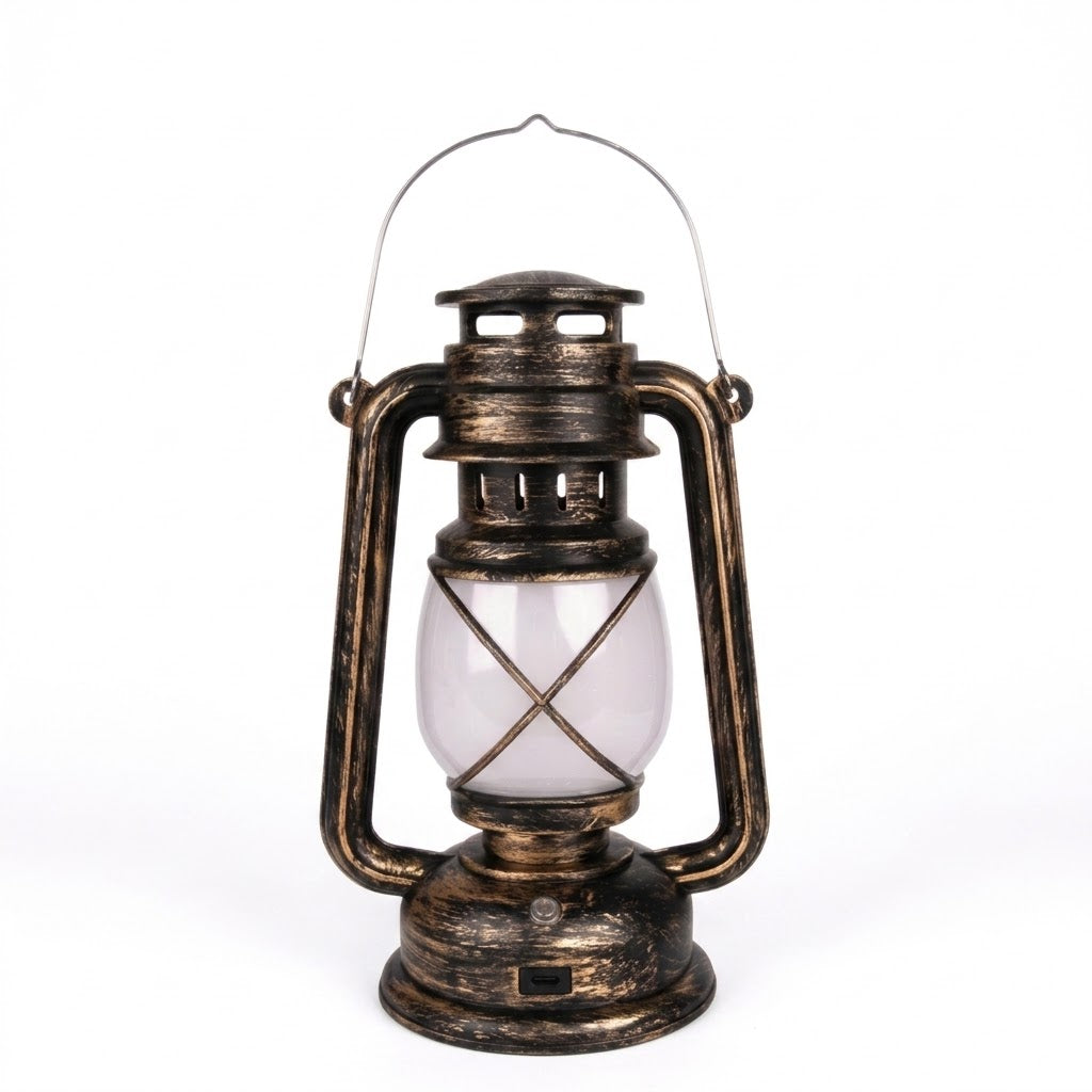Lanterna da campeggio retrò - Lanterna vintage LED a fiamma ricaricabile per tende