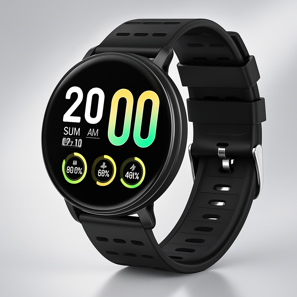 MEELANO Vandtæt Smartwatch Med Fitness Og Søvn Tracking Til Daglig Sort One Size
