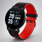 MEELANO Vandtæt Smartwatch Med Fitness Og Søvn Tracking Til Daglig Rød Sort One Size