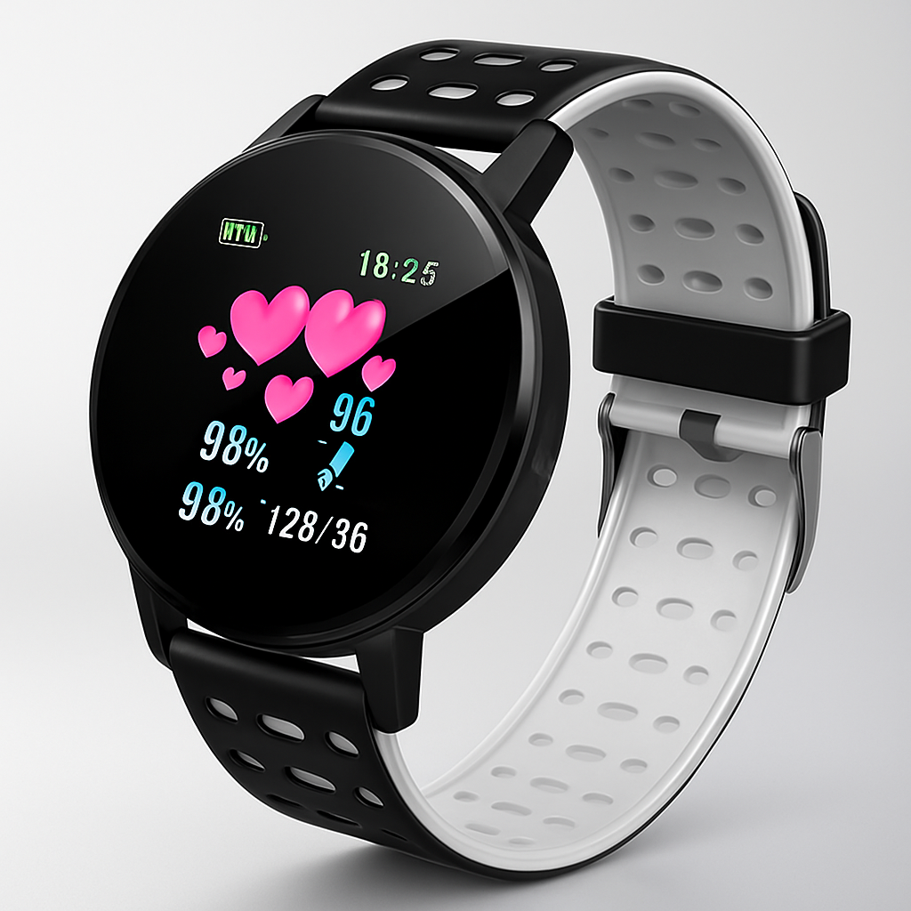 MEELANO Vandtæt Smartwatch Med Fitness Og Søvn Tracking Til Daglig Grå Sort One Size