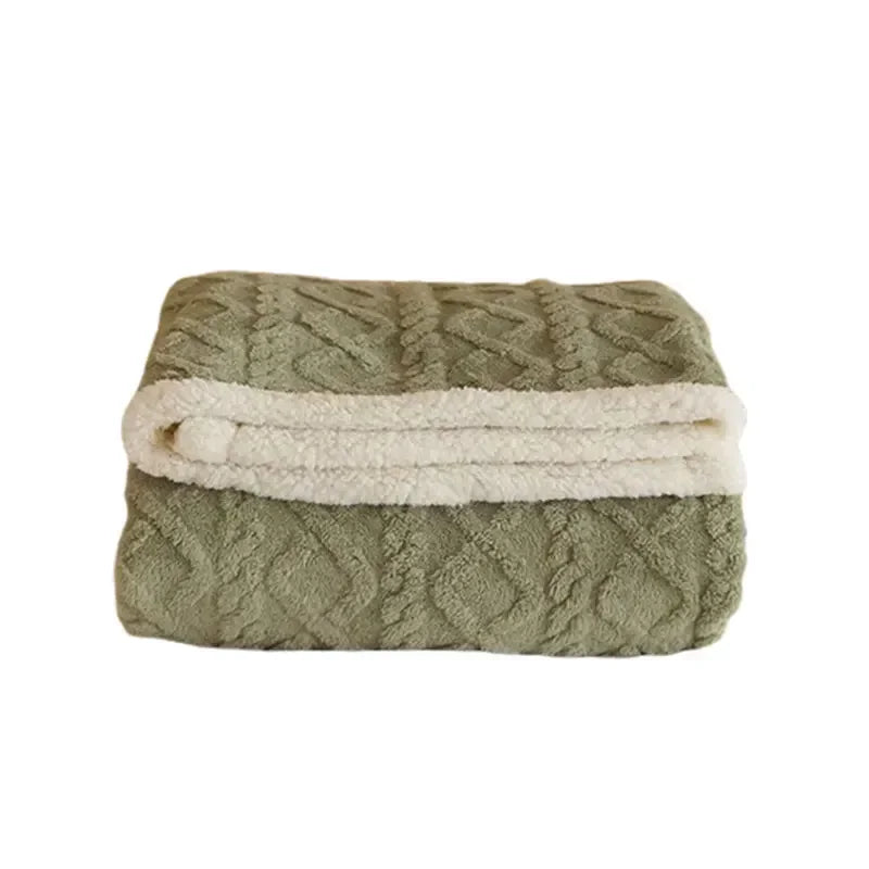 Tyk Vinterlammeuldstæppe – Sherpa Fleece Plaid til Sofa & Seng, Varmt & Hyggeligt Tæppe, 4 Størrelser – WarmWool