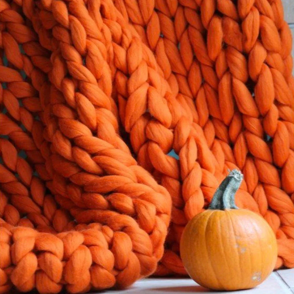 DIY Chunky XL Uldgarn 1000g – Tykt Garn til Armstrikning, Strik Dit Eget Bløde Tæppe & Pude – LuxeWool