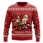 MEELANO Luna | Unisex Julesweater med Motiv - Strikket Juletrøje til Dame & Herre Rød