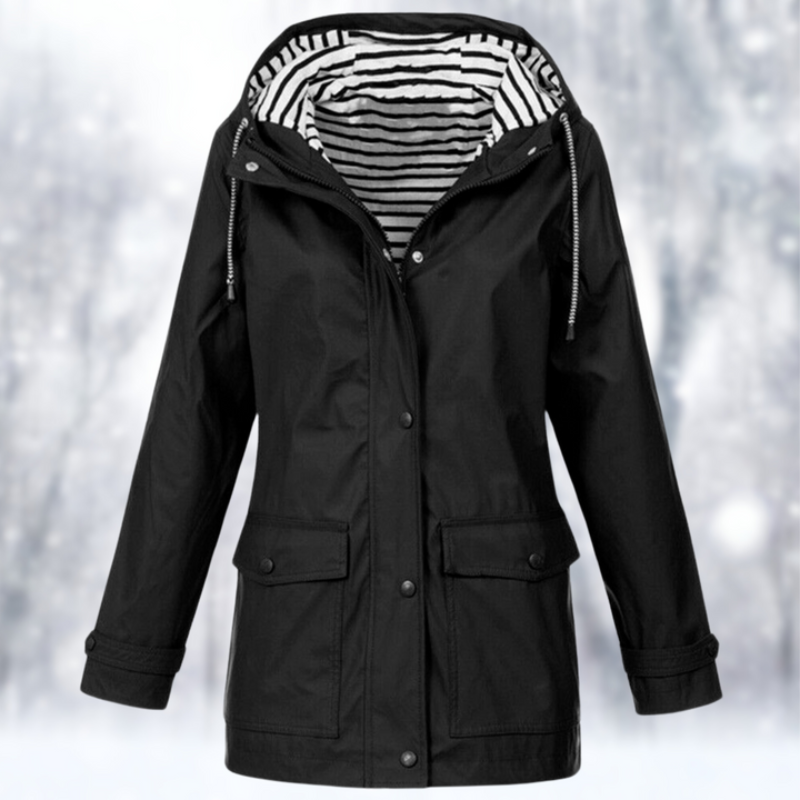 MEELANO Vandtæt Hættejakke Til Damer Til Vinter Med Komfort Sort