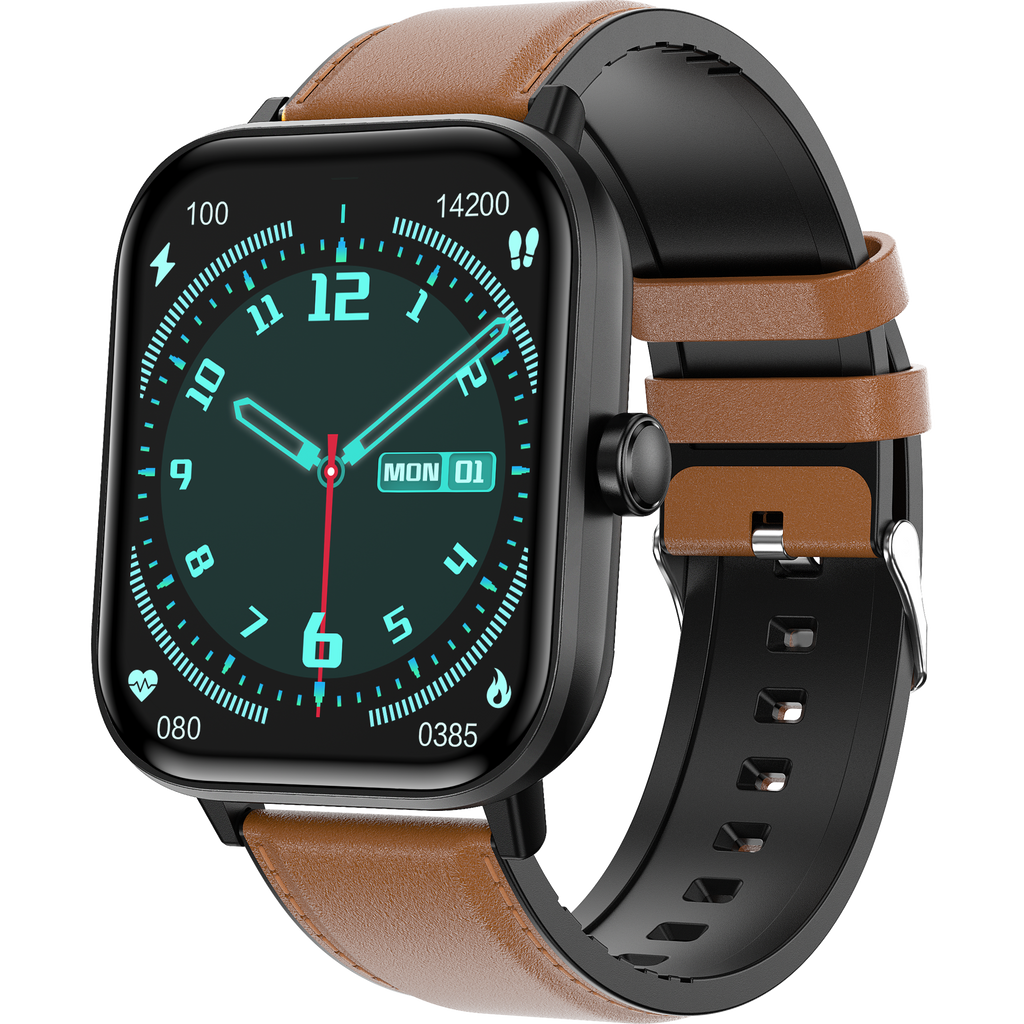 MEELANO Smartwatch Med Glukoseovervågning Og Sundhedsovervågning Brun Rem