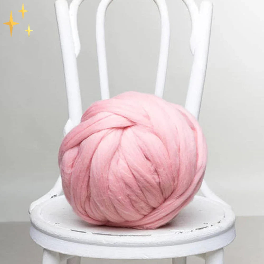DIY Chunky XL Uldgarn 1000g – Tykt Garn til Armstrikning, Strik Dit Eget Bløde Tæppe & Pude – LuxeWool