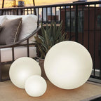 MEELANO Rund Havebelysning – LED Lyskugle til Have & Terrasse med 16 Farver & Fjernbetjening, 12–25 cm – GlowSphere