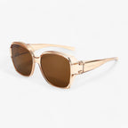 MEELANO ClipShades – Solbrilleclip til Brillebærere med UV400 Beskyttelse Beige Pro