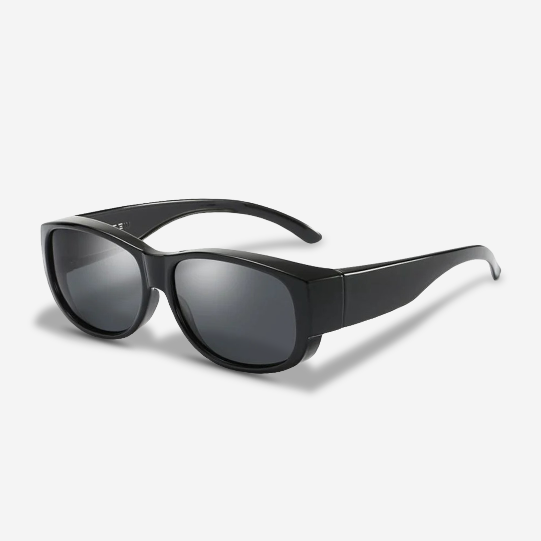MEELANO ClipShades – Solbrilleclip til Brillebærere med UV400 Beskyttelse Smal Sort