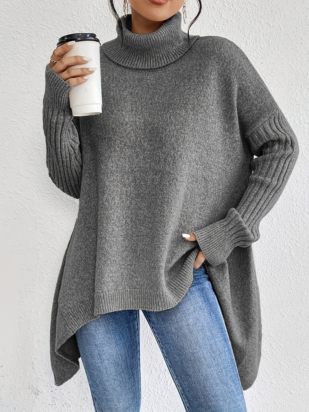 Dôre | Dame Løstsiddende Sweater - Oversized Varm Striktrøje