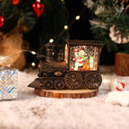 MEELANO Juletog med Spilledåse – Retro Julepynt Tog med Julemanden, 8 Julesange & Timer – JingleTracks Bronzefarvet - Snemand