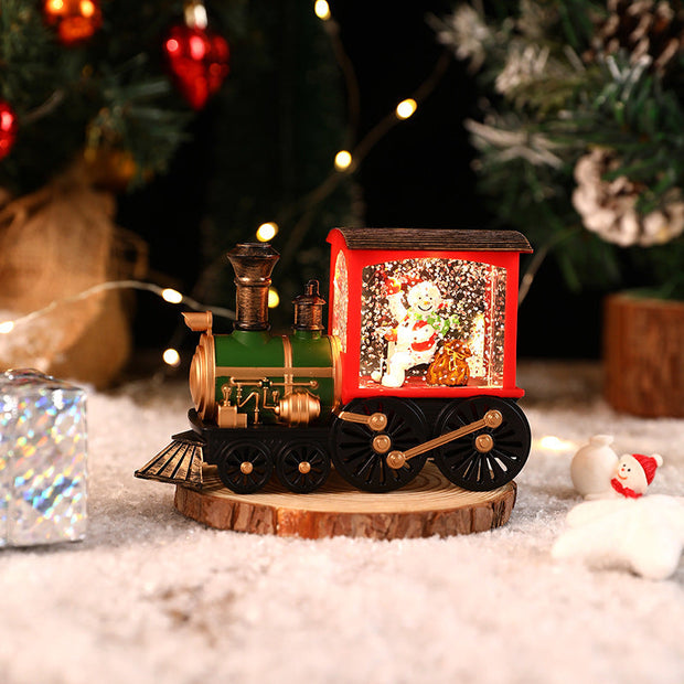 MEELANO Juletog med Spilledåse – Retro Julepynt Tog med Julemanden, 8 Julesange & Timer – JingleTracks Farvet - Snemand