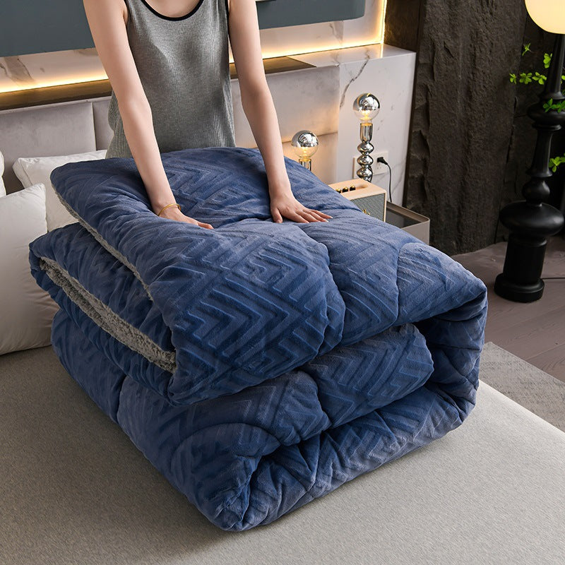 MEELANO Tykt Sherpa Vintertæppe med Quilt Kerne
