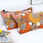 MEELANO Farverig persimmon bomuldsgasdyne 2 stk Pudebetræk 19" x 29"