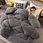 MEELANO Tykt Sherpa Vintertæppe med Quilt Kerne