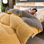 MEELANO Tykt Sherpa Vintertæppe med Quilt Kerne