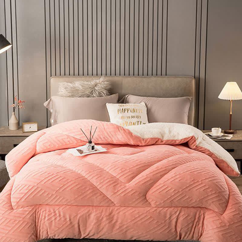 MEELANO Tykt Sherpa Vintertæppe med Quilt Kerne
