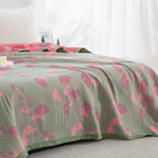 MEELANO Orange Ginkgo Blade Reversible Quilt