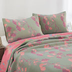 MEELANO Orange Ginkgo Blade Reversible Quilt