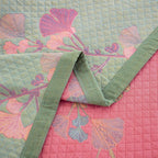 MEELANO Orange Ginkgo Blade Reversible Quilt