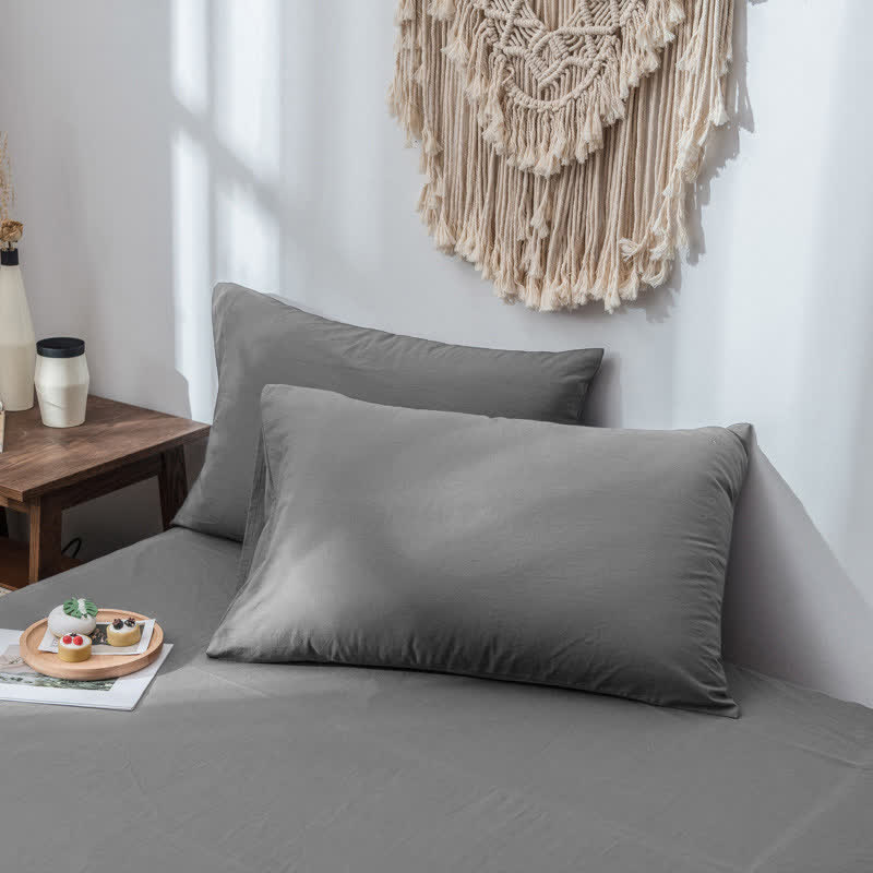 MEELANO Enkel pude i blødt bomuld (sæt med 2) Grå 48cm x 74cm