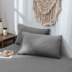 MEELANO Enkel pude i blødt bomuld (sæt med 2) Grå 48cm x 74cm
